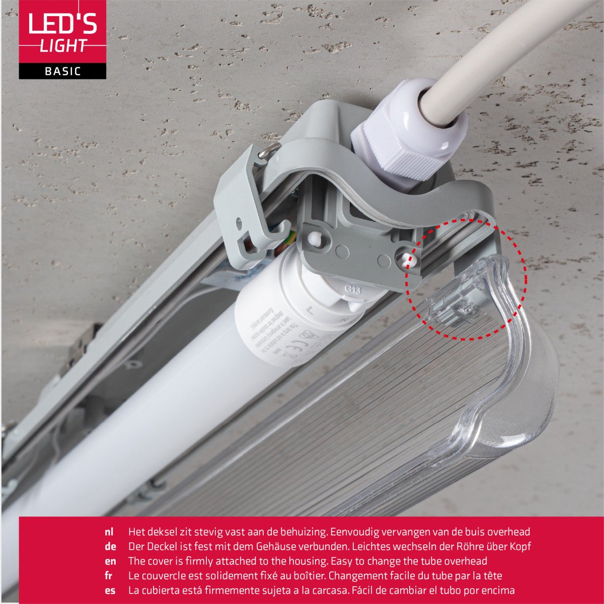 6 PACK - LED's Light LED TL armatuur met lamp 120 cm - Koud wit licht 6500 K - Waterdicht - Complete set LED.nl