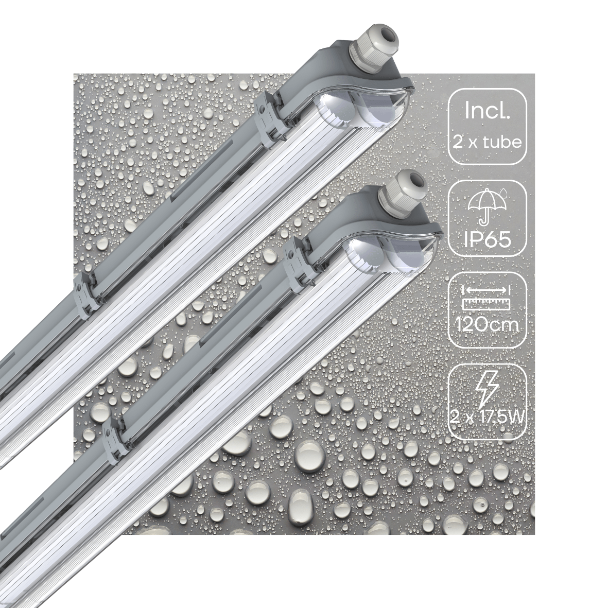 2er-Pack – LED-Doppelleuchte, 120 cm, 4000 K, inklusive 2 LED-Leuchtstoffröhren (120 cm, 4320 lm). - lidstore.shop