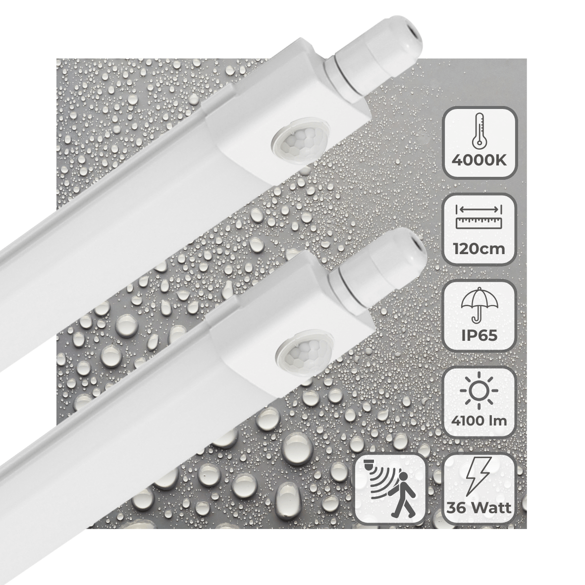 2 PACK - LED's Light LED TL verlichting met sensor 120 cm - Bewegingssensor en bewegingsdetectie - 4100 lm TL verlichting LED.nl