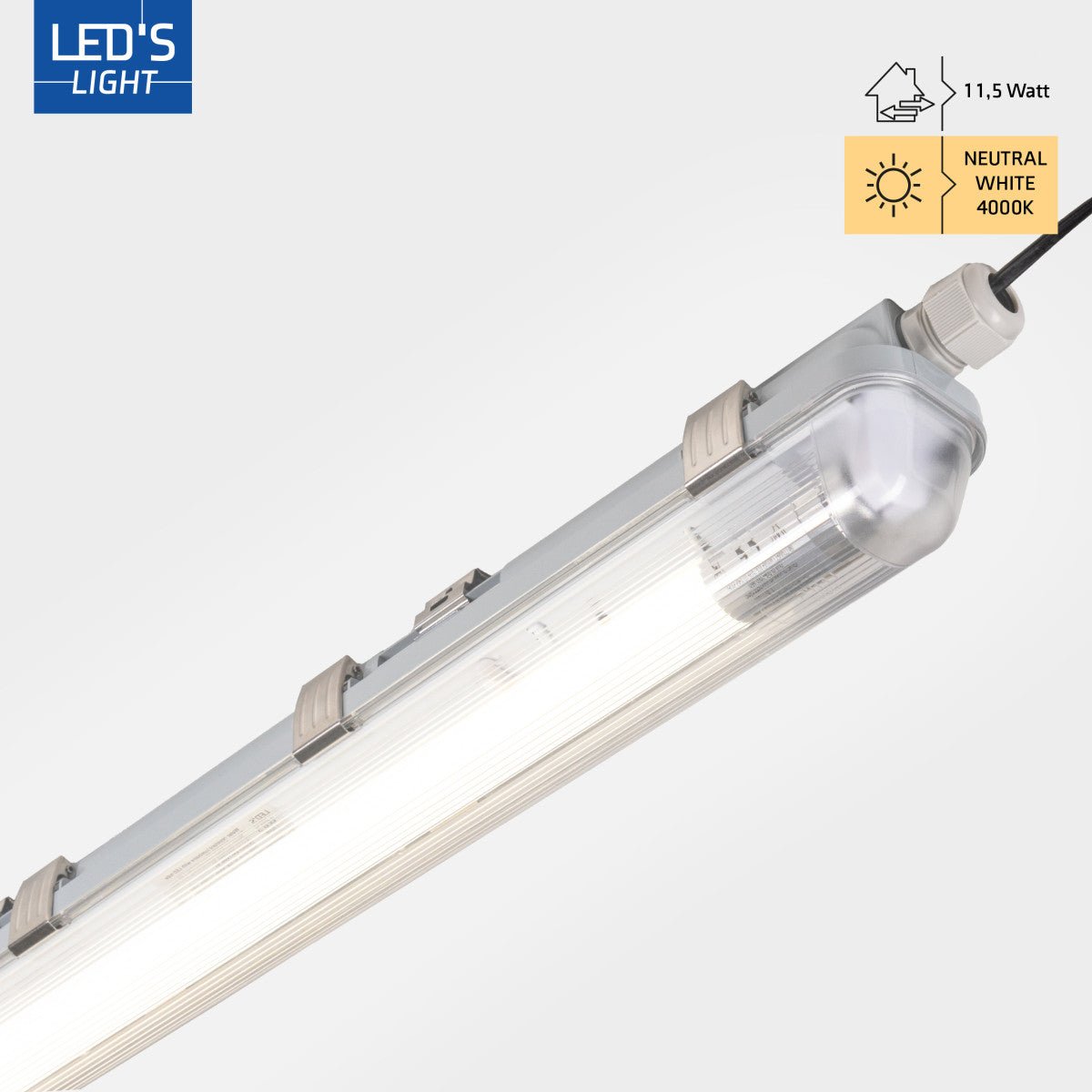 4 PACK -LED's Light Complete LED TL lamp met LED buis 150 cm - Binnen en buiten - 3060lm - 16.5W - 4000K - 185lm/w - Energielabel B LED.nl