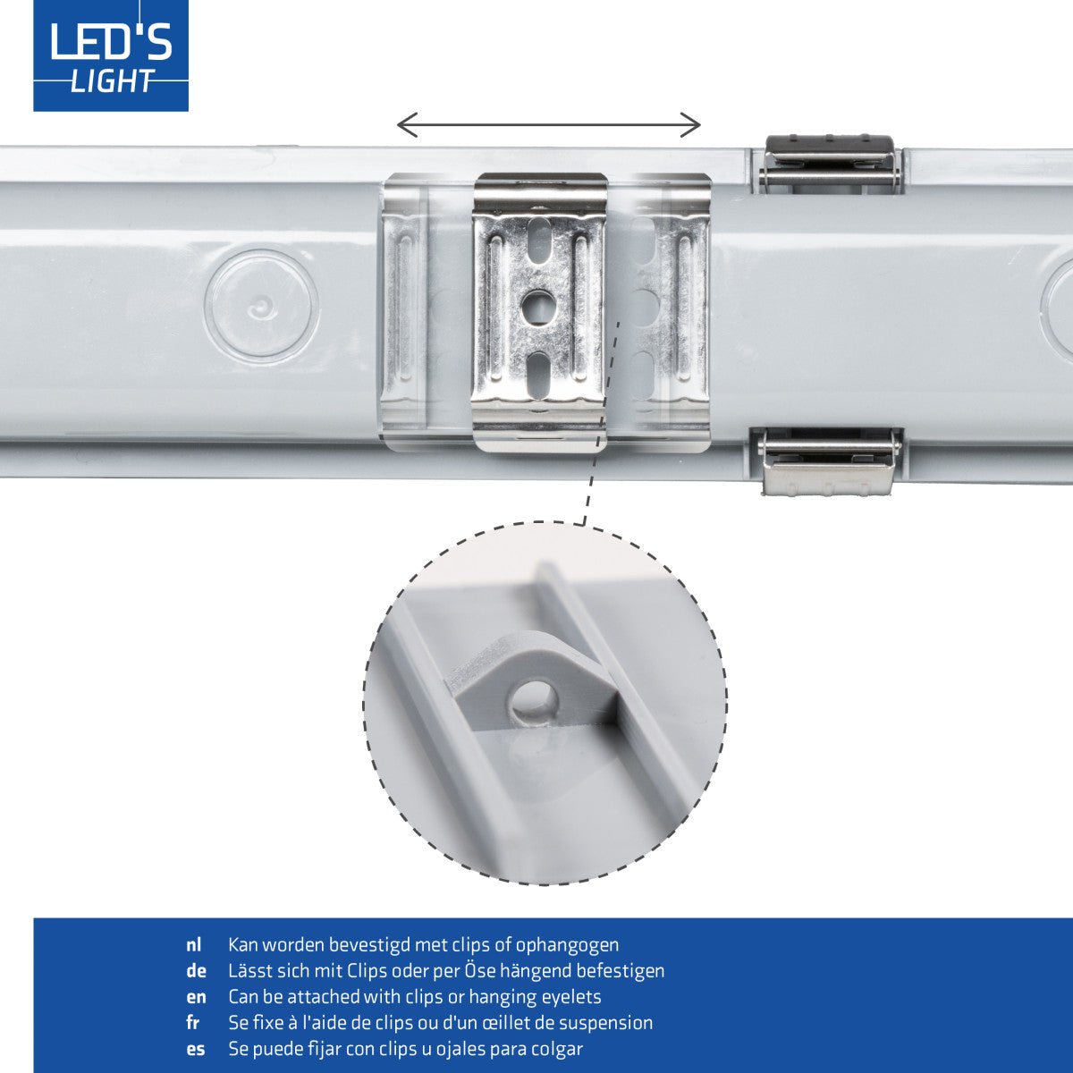 4 PACK - LED's Light Complete LED TL lamp met LED buis 60 cm - Binnen en buiten - 1100 lm - 1x6W - 185lm/w - Energielabel B LED.nl