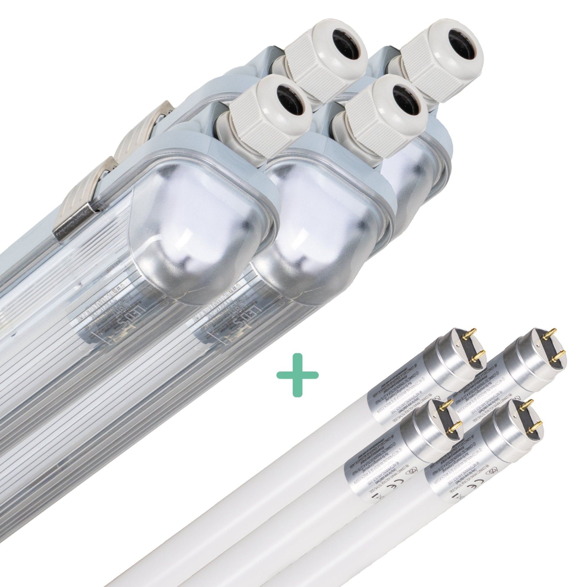4 PACK - LED's Light Complete LED TL lamp met LED buis 60 cm - Binnen en buiten - 1100 lm - 1x6W - 185lm/w - Energielabel B LED.nl
