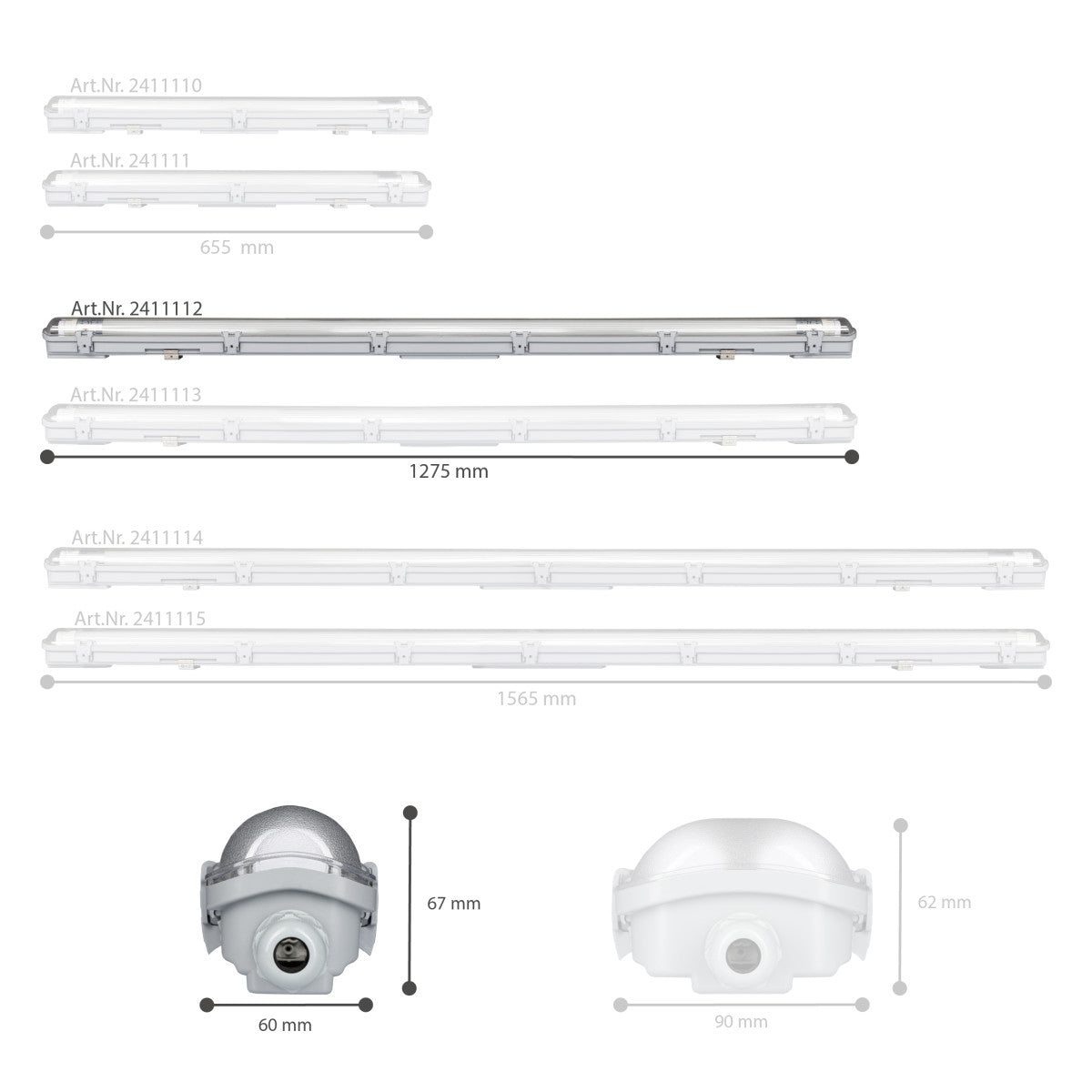 LED's Light LED TL armatuur 120 cm compleet met LED TL buis - 2160lm - 4000K - IP65 TL verlichting LED.nl