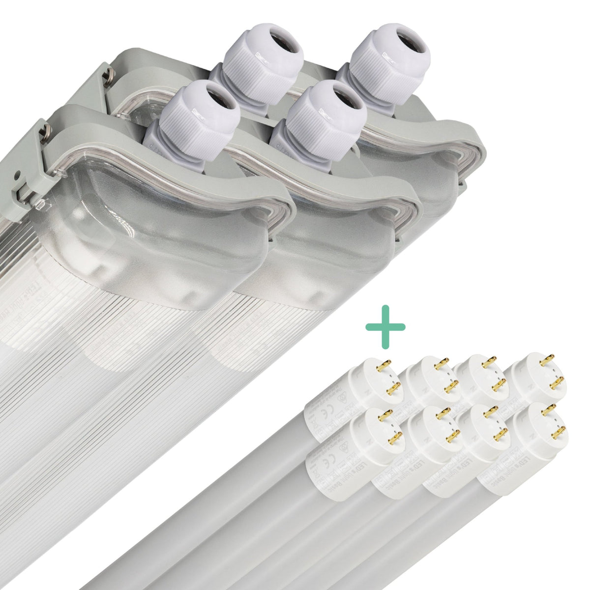 4er-Pack – LED-Doppelleuchte, 120 cm, 4000 K, inklusive 2 LED-Leuchtstoffröhren (120 cm, 4320 lm). - lidstore.shop