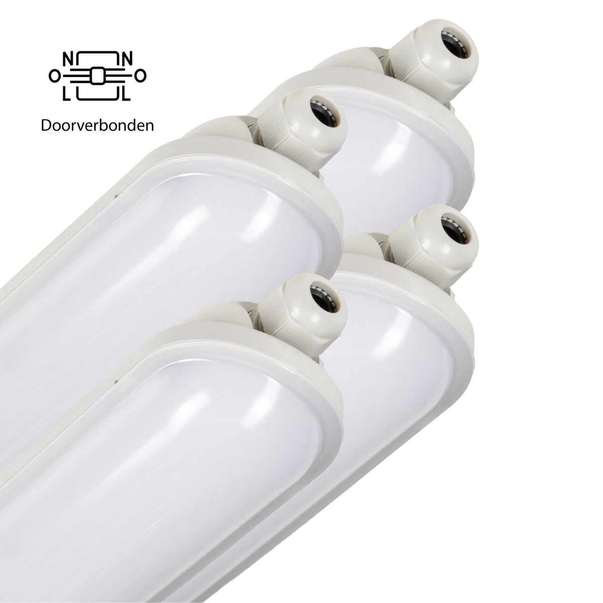 4er-PACK – LED's Light Pro Koppelbare LED TL Leuchte komplett 120 cm – Wasserdicht – 4640 lm – 29 W – 4000 K – 160 lm/W - lidstore.shop