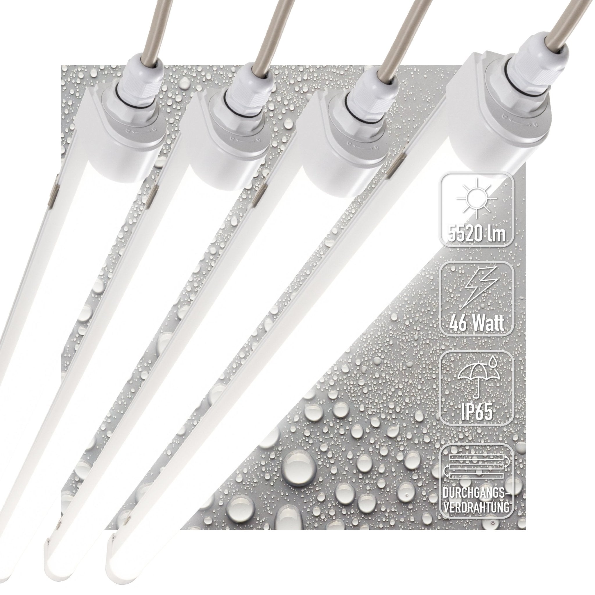 4 PACK - LED's Light TL armatuur met Strip - Koppelbaar - 46W 150cm 5520lm 4000K LED.nl