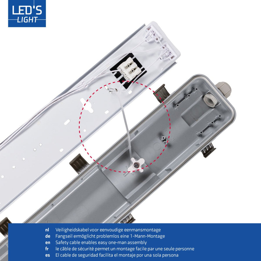 LED's Light Dubbele LED TL lamp 120 cm - compleet met LED buizen - Binnen en buiten - 4260 lm - 4000K - 2x11.5W - 185lm/w - Energielabel B TL verlichting LED.nl