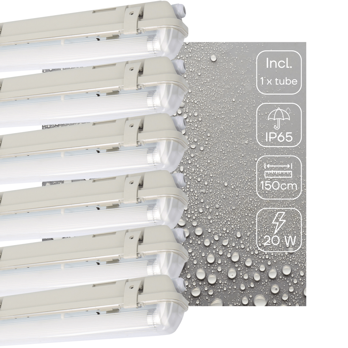 6 PACK - LED's Light LED TL lamp met sensor 150 cm - Bewegingssensor en nachtsensor - Waterdicht - 3100 lm LED.nl