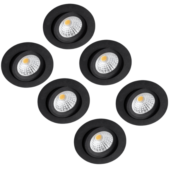 LED's Light Pro LED Einbaustrahler Schwarz - DimToWarm - Ø 68mm - Schwenkbar - Warmweißes Licht - CRI95 - Dimmbar - lidstore.shop