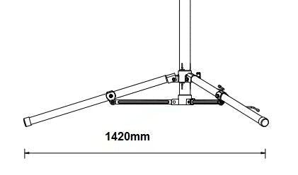LED's Work Premium Tripod Accessoire - Statief - 1420mm 2990mm - Zwart Statieven LED.nl