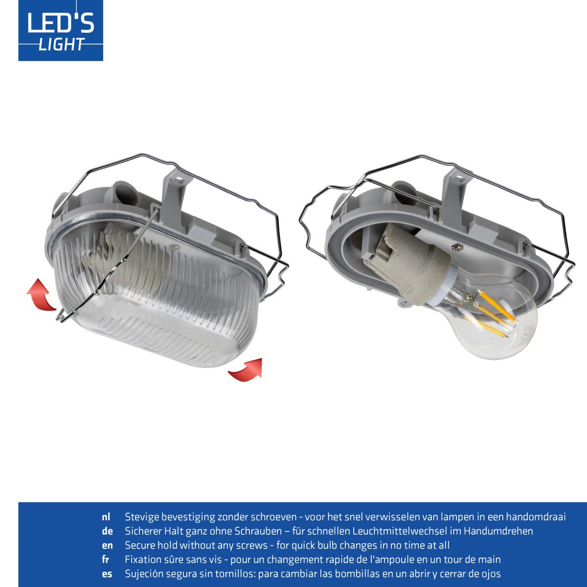 Buitenlamp Wandarmatuur Bulkhead IP44 – Grijs – Zonder Lichtbron – E27 Buitenlampen LED.nl