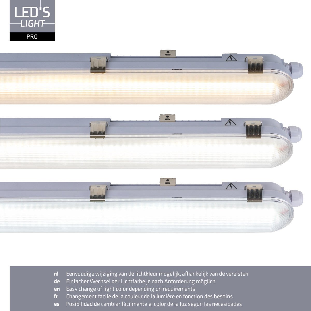 9 PACK - LED's Light pro Koppelbaar CCT/Power select TL armatuur met Strip - 180lm/w 39W 150cm 7020lm 3000K/4000K/6500K - IP65 IK08 TL verlichting LED.nl