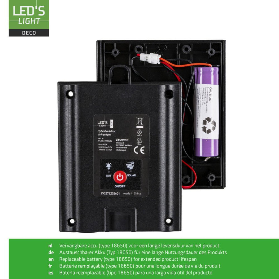 LED's Light Deco Hybride buiten-slingerlicht - 35lm 1800K - IP44 - 6,5 meter lang Buitenlampen LED.nl