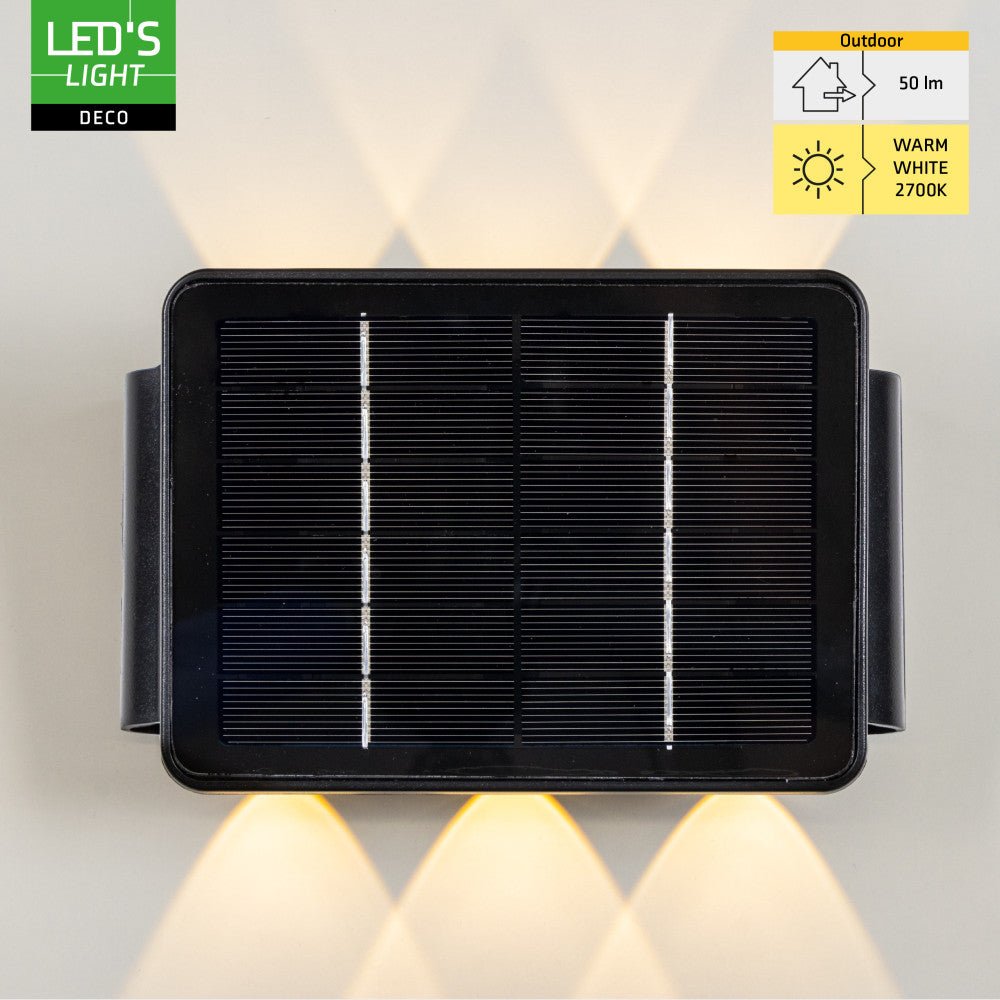 LED's Light Deco solar zonnepaneel buitenlamp wandlamp daglicht sensor Wandlampen LED.nl