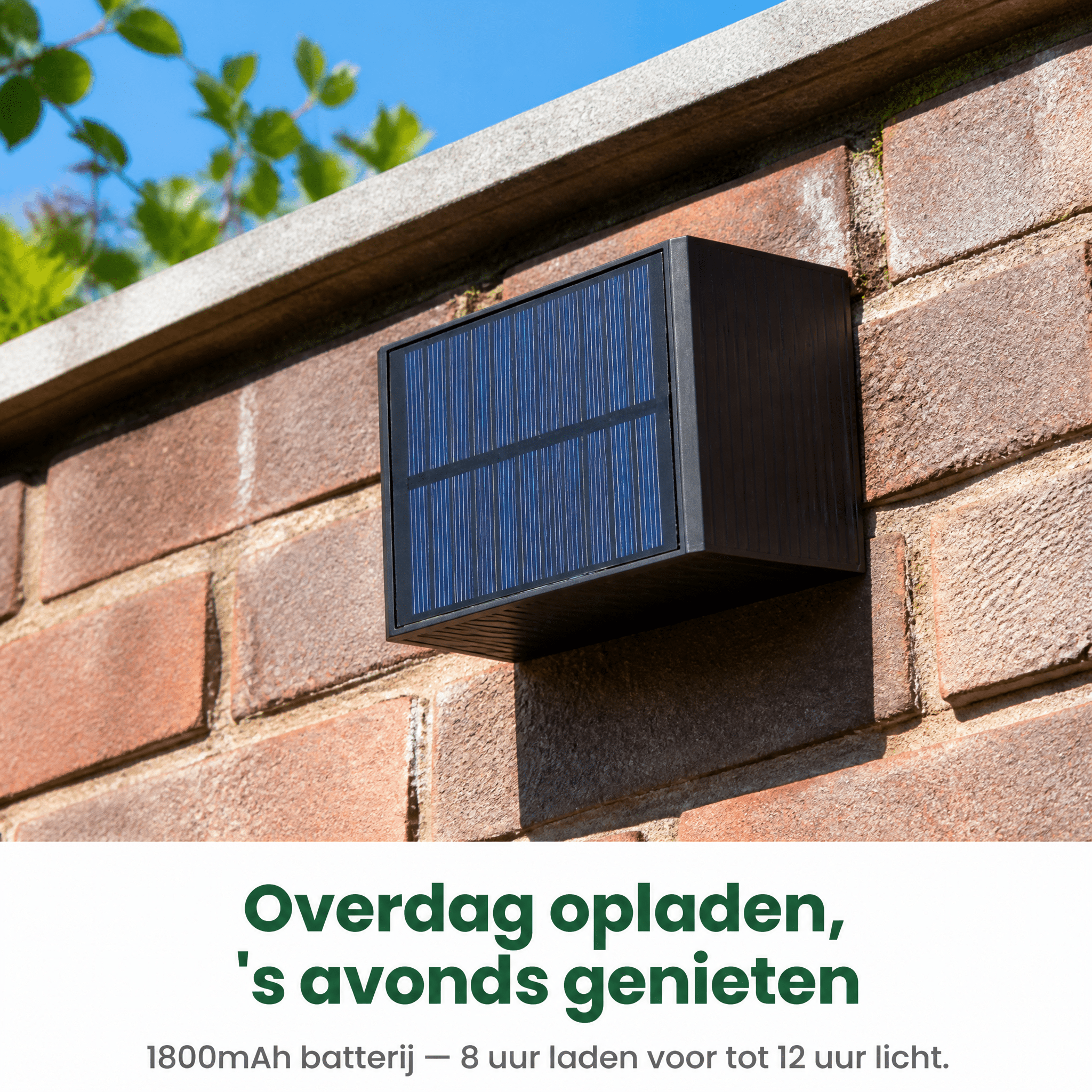 LED's Light draadloze Solar Buitenlamp met sensor - Schijnt beneden en boven - Wandlamp zonne-energie - Zwart Buitenlampen LED.nl