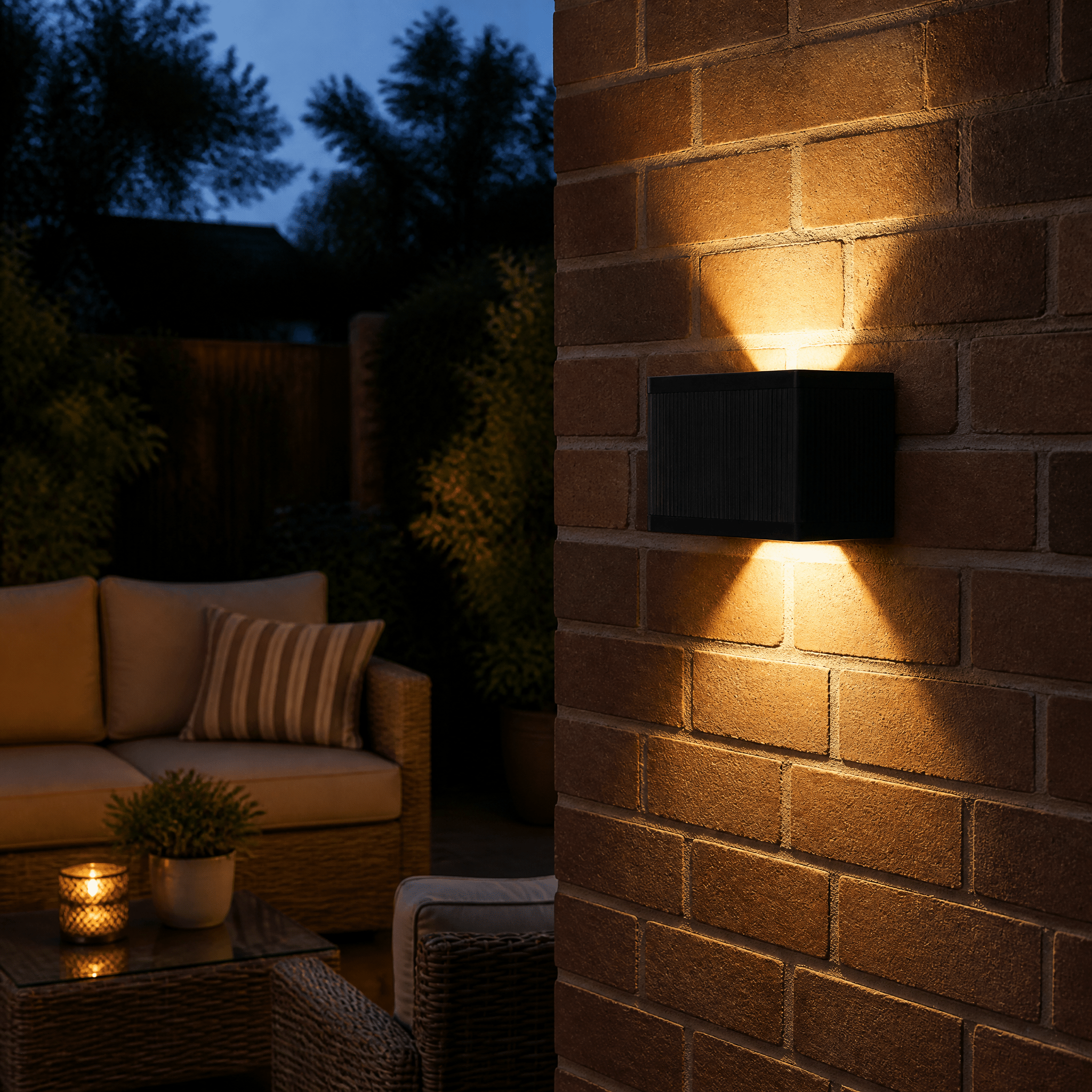 LED's Light draadloze Solar Buitenlamp met sensor - Schijnt beneden en boven - Wandlamp zonne-energie - Zwart Buitenlampen LED.nl
