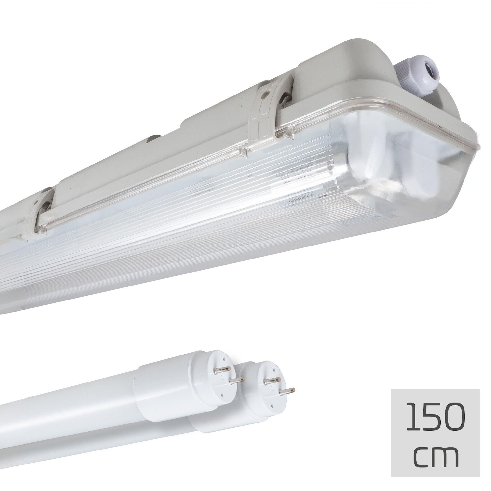 LED's Light Dubbele LED TL lamp 150 cm - compleet met LED buizen - Binnen en buiten - 6120 lm - 2x16.5W - 4000K - 185lm/w - Energielabel B TL verlichting LED.nl