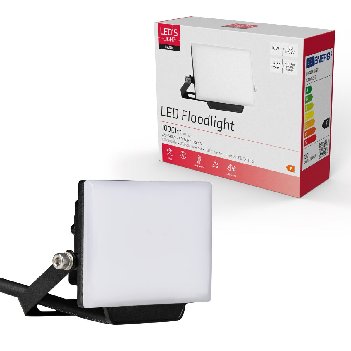 LED's Light Floodlight 900 mit Halterung - Universell für Innen und Außen - 10W - lidstore.shop
