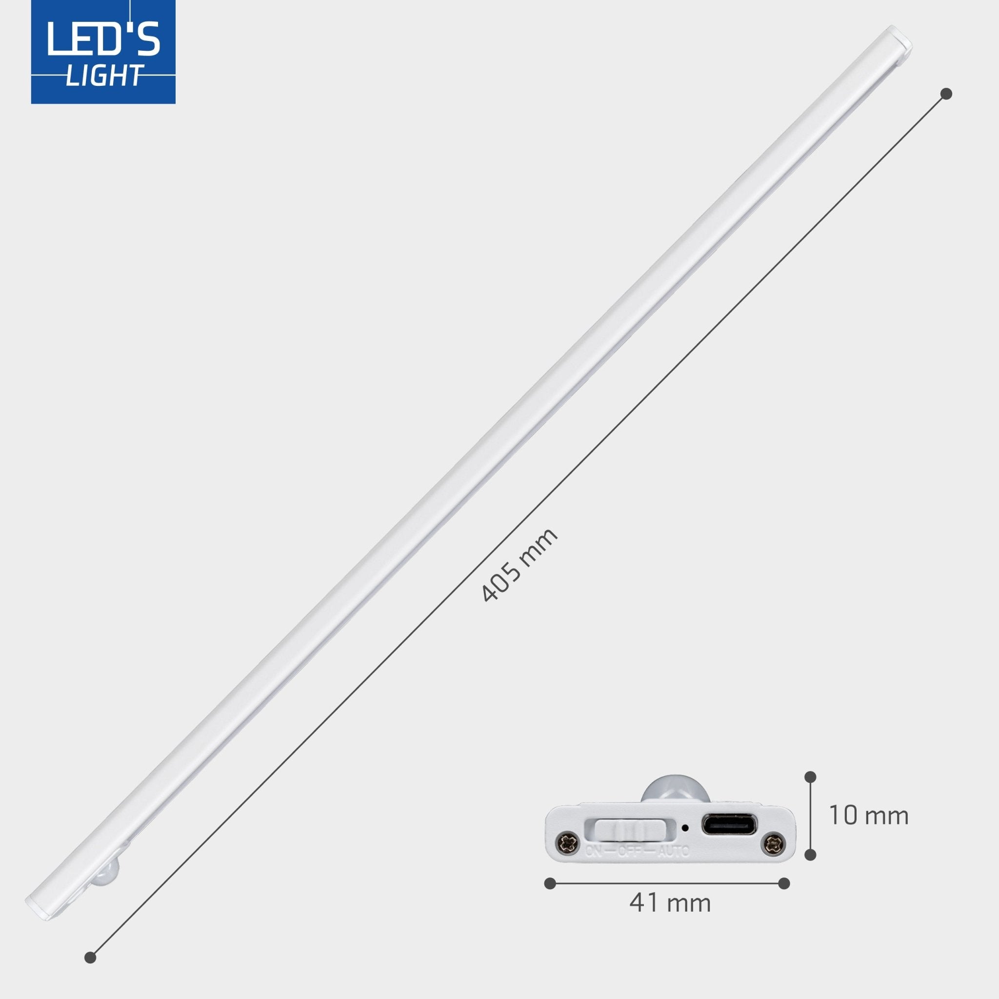 LED's Light Kastverlichting met sensor 40 cm - Oplaadbaar en draadloos - zwaai- en bewegingssensor - wit Kastverlichting LED.nl