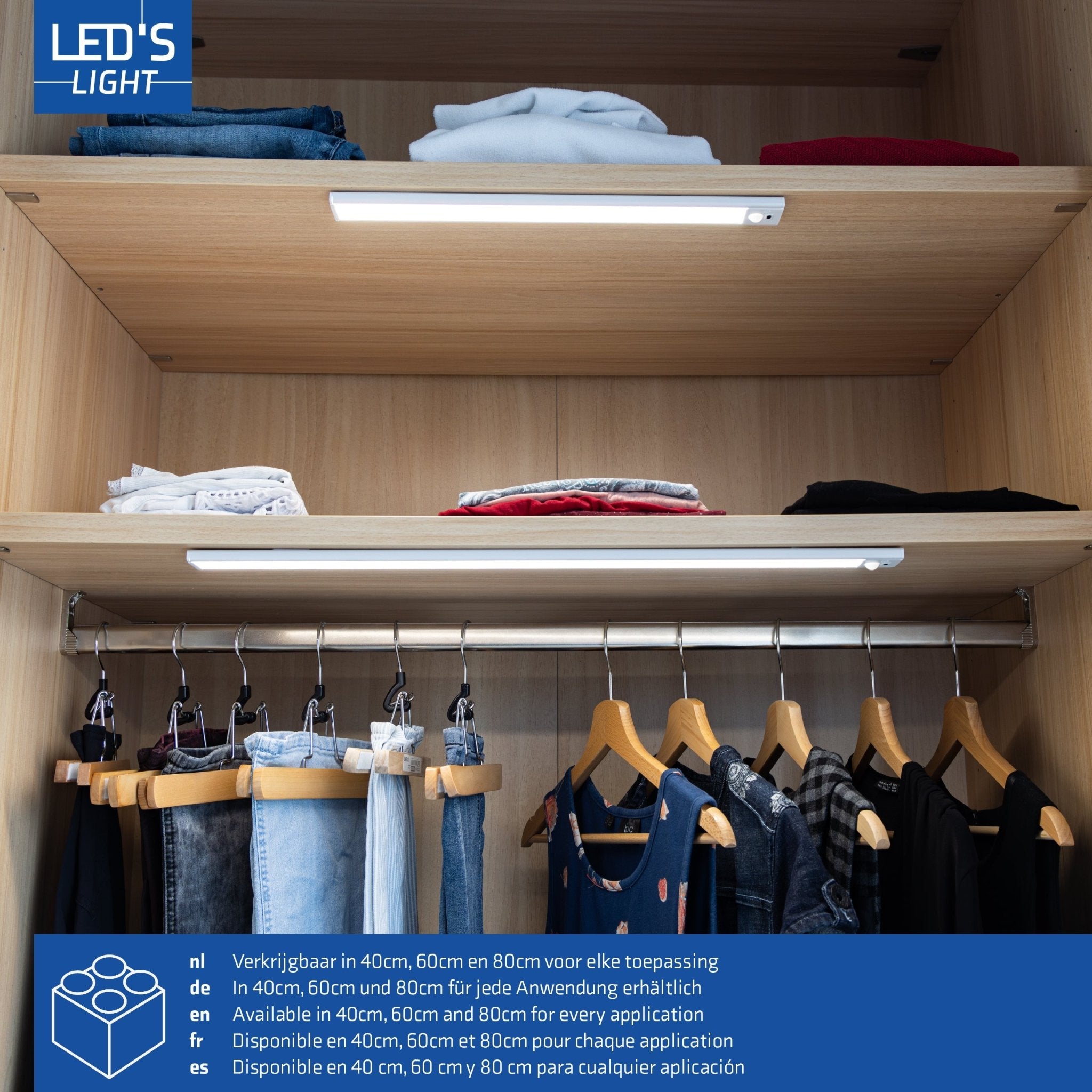 LED's Light Kastverlichting met sensor 40 cm - Oplaadbaar en draadloos - zwaai- en bewegingssensor - wit Kastverlichting LED.nl