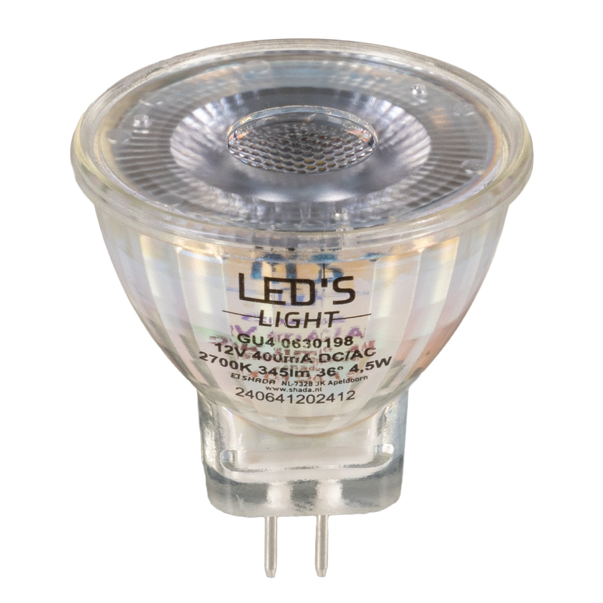 LED's Light LED Lamp met GU4 fitting - 12V - MR11 - Warm wit licht - 4W vervangt 35W Spotjes LED.nl
