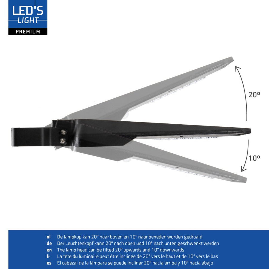 LED-Solar-Außenstraßenbeleuchtung, Laternenmast, 3000 lm, 4000 K – Schwarz - lidstore.shop