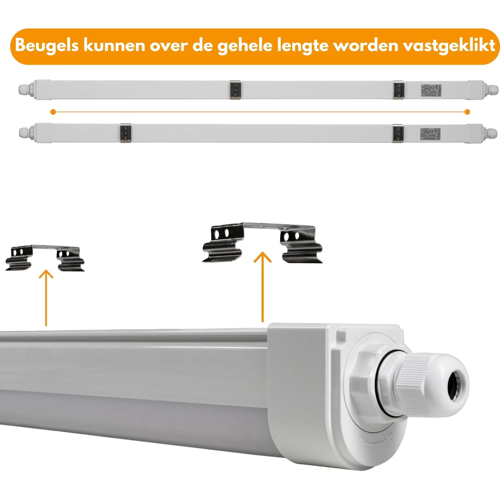 2 PACK - LED's Light LED TL lamp compleet 120 cm - Koppelbaar tot 10 lampen - Waterdicht - IP65 TL verlichting LED.nl
