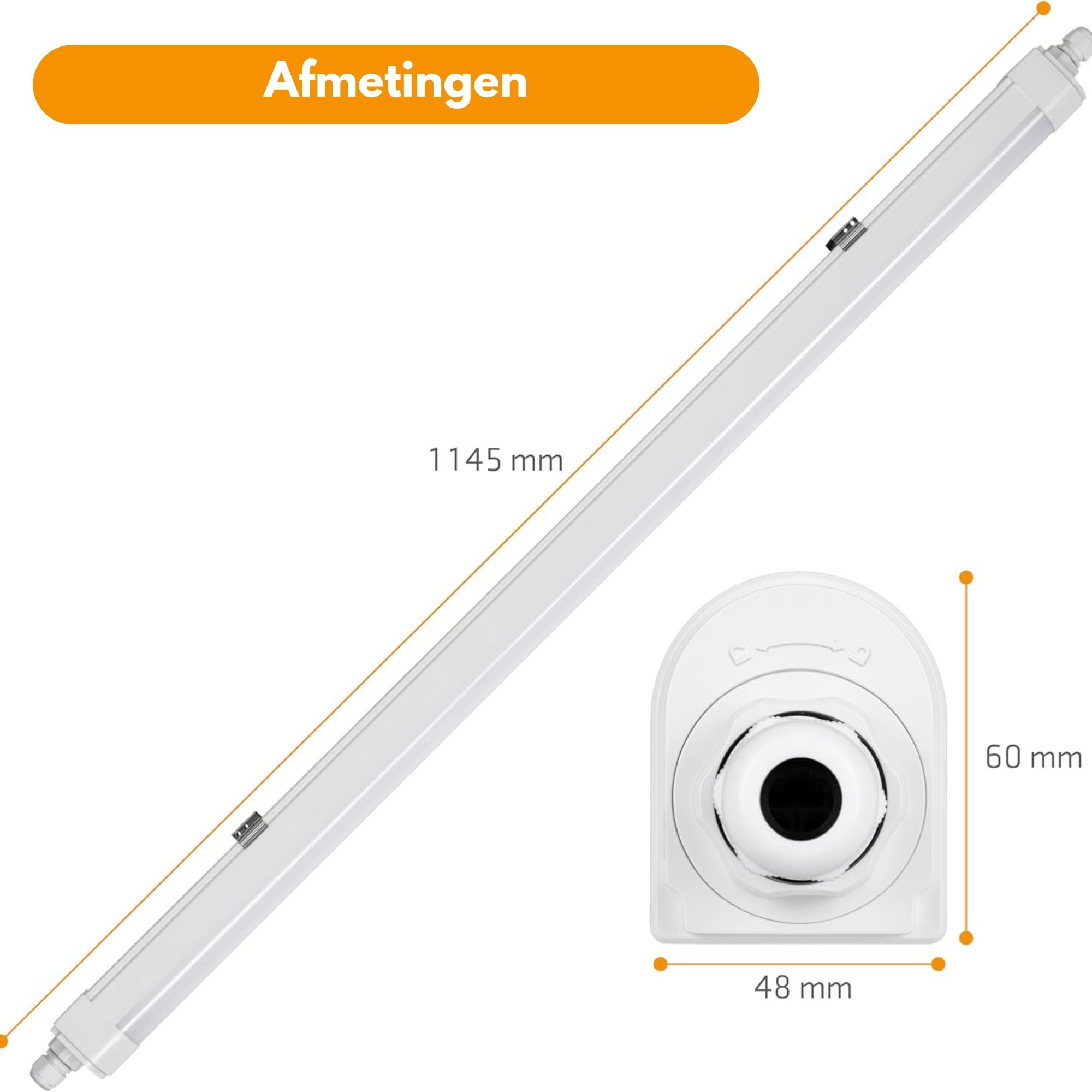 2 PACK - LED's Light LED TL lamp compleet 120 cm - Koppelbaar tot 10 lampen - Waterdicht - IP65 TL verlichting LED.nl