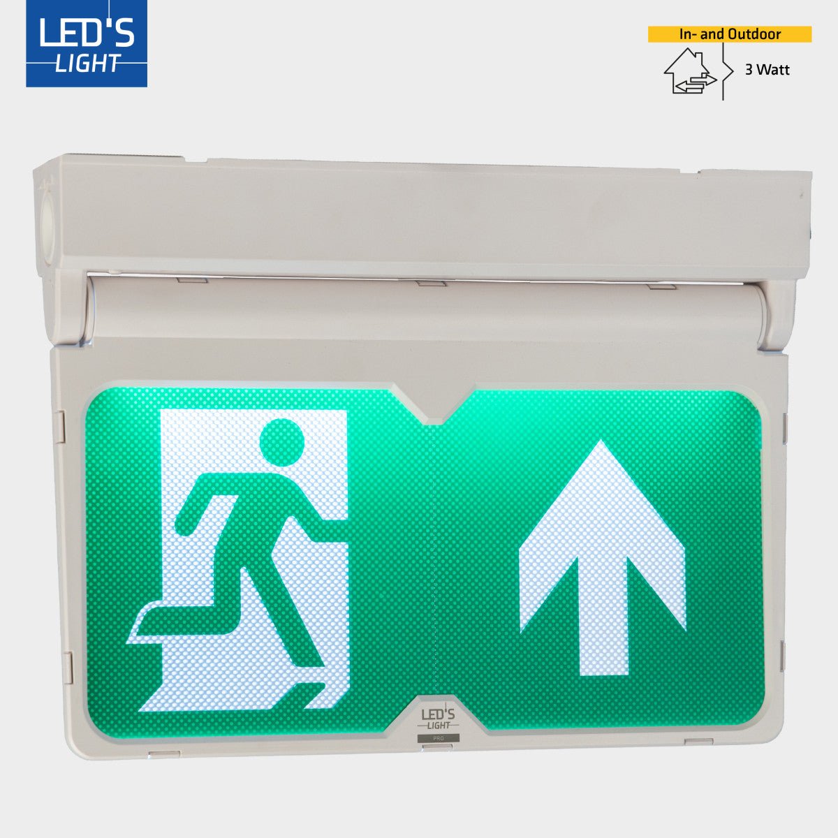 LED's Light - Noodverlichting - Nooduitgang bord met verlichting op accu - 8 uur noodfunctie - IP54 - Pijl draaibaar LED.nl
