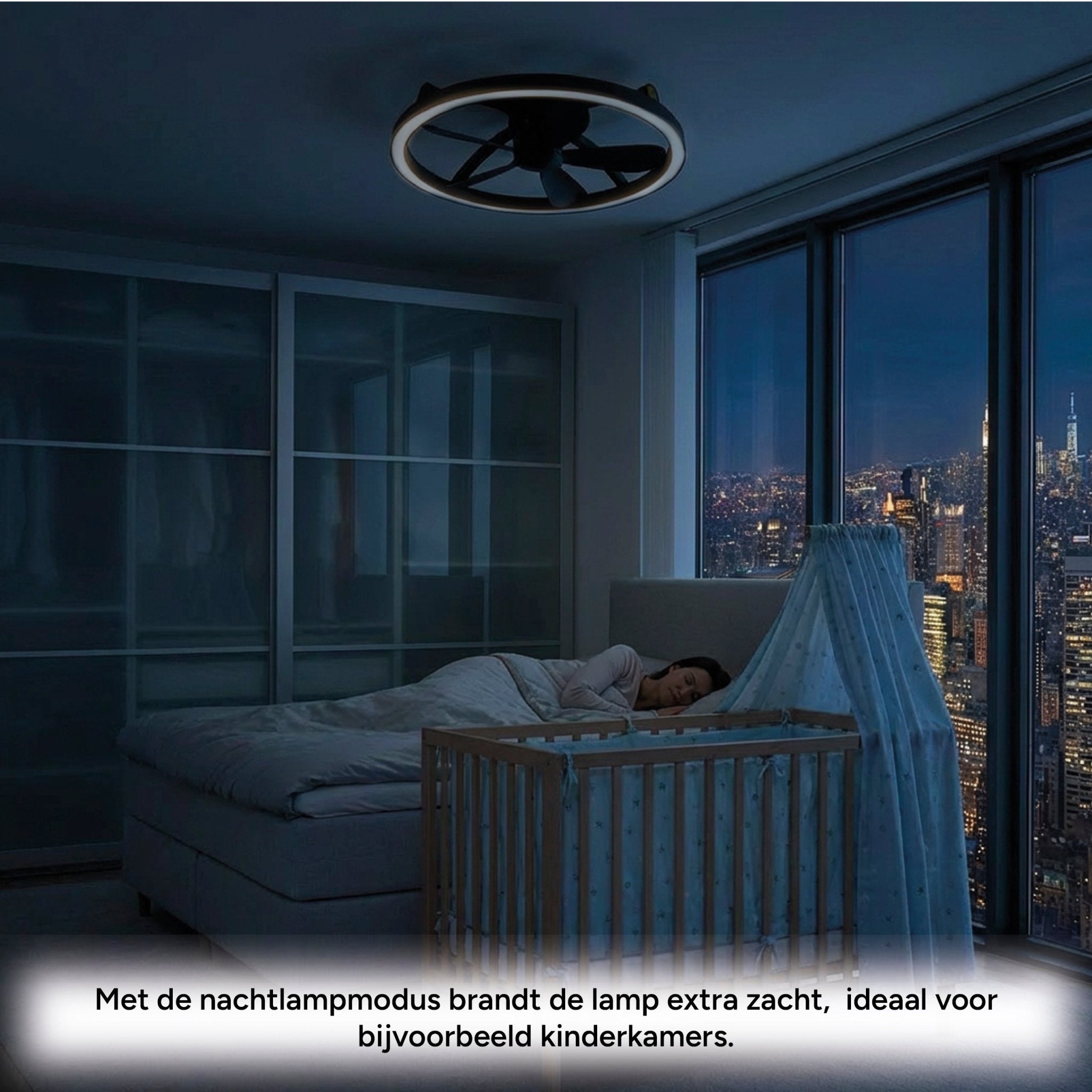 LED's Light Plafond ventilator met lamp Zwart 61,3cm - 27W - 2500lm - Verstelbare kleurtemperatuur - Dimbaar - Incl afstandbediening Plafondventilatoren LED.nl