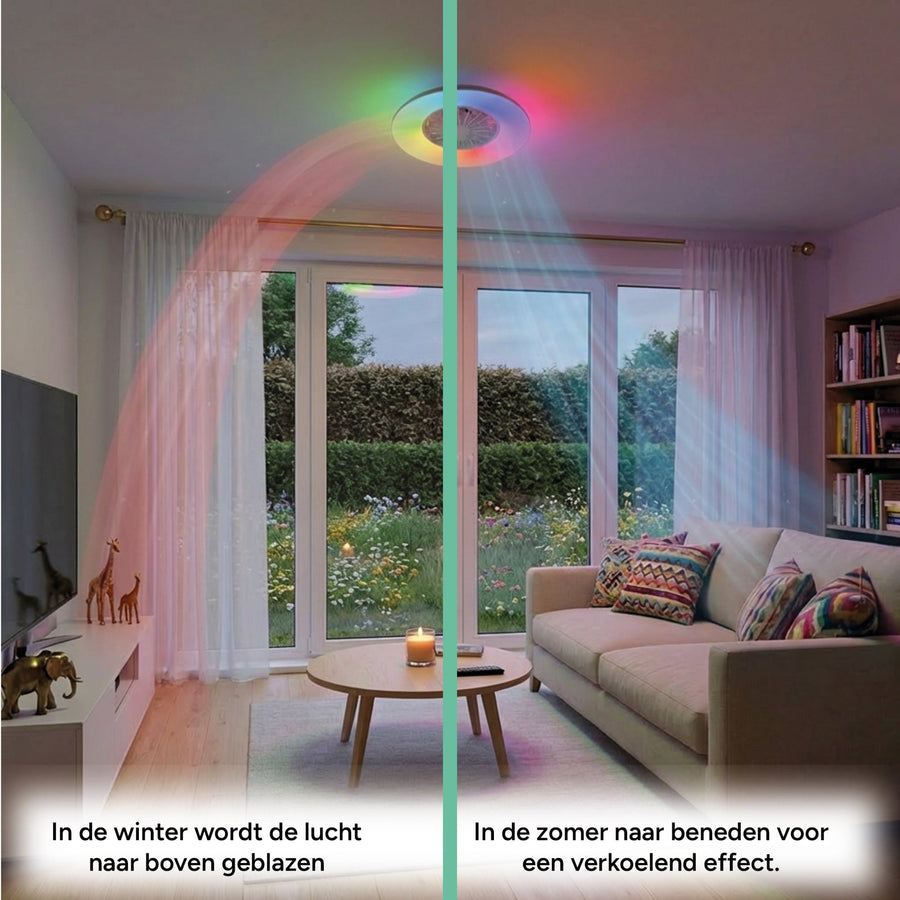 lidstore.shopckenleuchte mit Ventilator RGB - 39W 3300lm 2700K/6500K/RGB - Ø485mm IP20 - Dimmbar - lidstore.shop