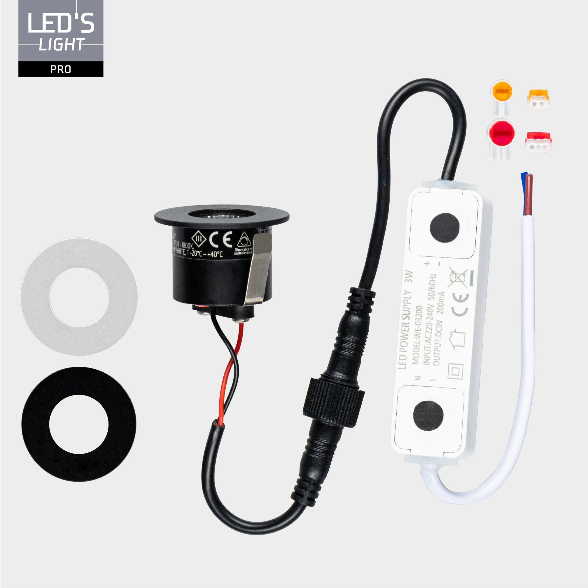6 PACK - LED's Light PRO mini inbouwspot 3 cm - Voor overkapping, veranda's en inbouwplafonds - Dimbaar - 3 Kleuren plaatjes Inbouwspots LED.nl