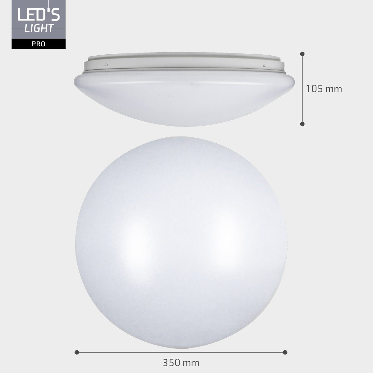 LED's Light Pro Plafondarmatuur - 16W 1920lm 2700K/3000K/4000K/5000K/6000K - Ø350mm IP54 IK08 Vermogen verstelbaar Plafondlampen LED.nl