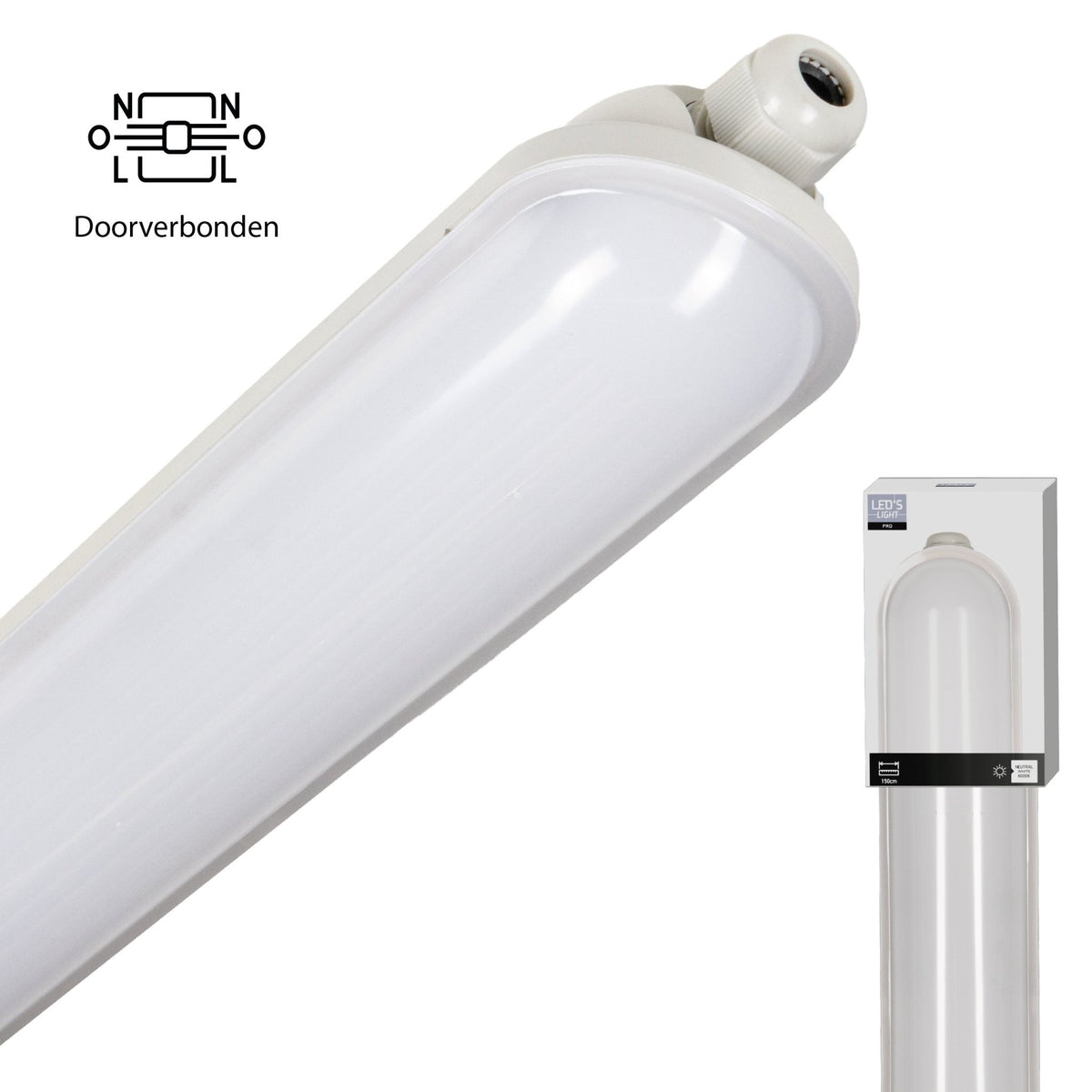 LED's Light Pro Premium LED-Leuchtstoffröhre, verbindbar, 40 W, 150 cm, 6400 lm, 4000 K, 160 lm/W - lidstore.shop