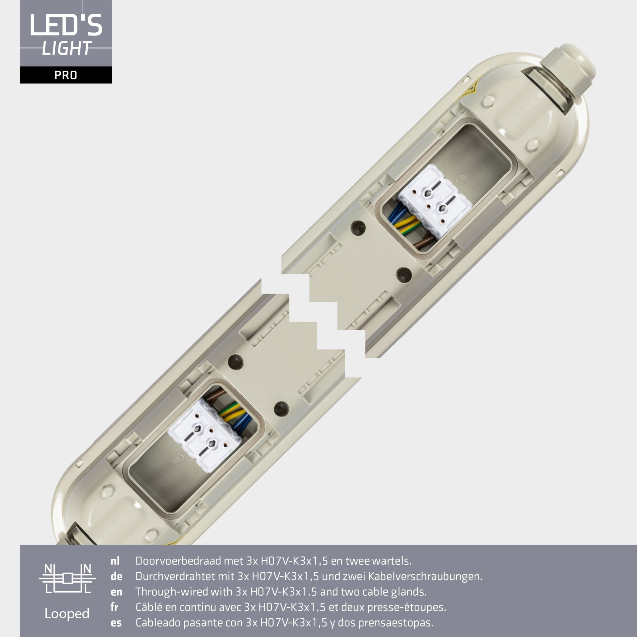 4 PACK - LED's Light Pro Premium Koppelbaar LED TL armatuur 40W 150cm 6400lm 4000K 160lm/w TL verlichting LED.nl
