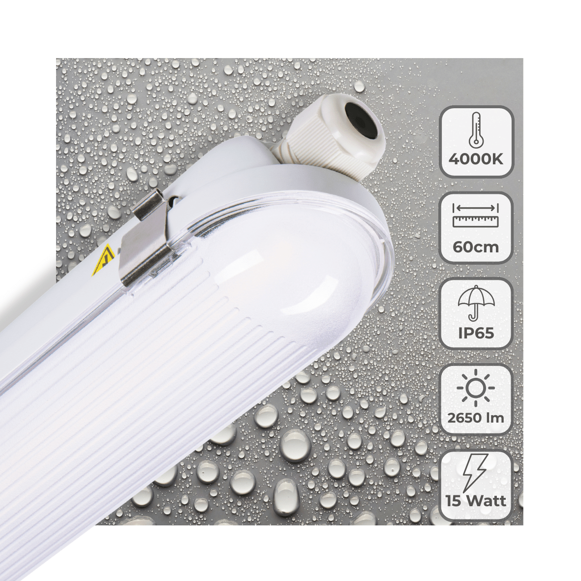 Philips LED-Leuchtstoffröhrenleiste, 60 cm – verbindbar – Energieeffizienzklasse B – IP65 wasserdicht – 2650 lm – 175 lm/W - lidstore.shop