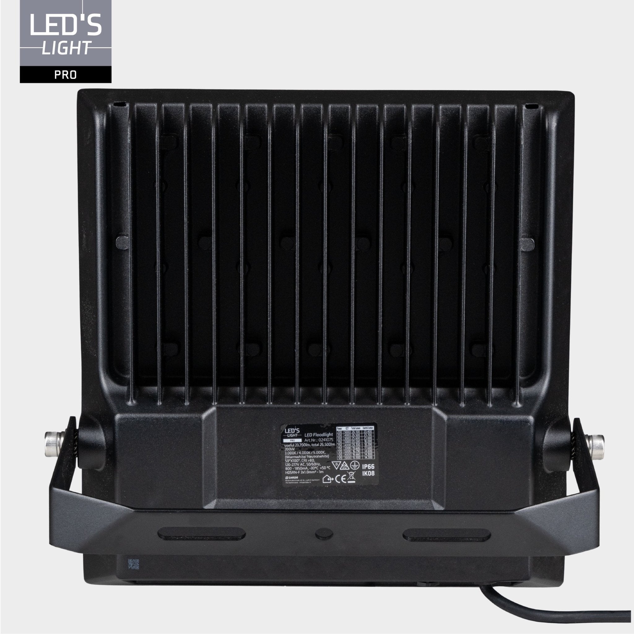 LED's Light pro Professionele LED Schijnwerper 28000 - CCT - Powerselect - 3 lichtstanden - Waterdicht - 200W Schijnwerpers LED.nl