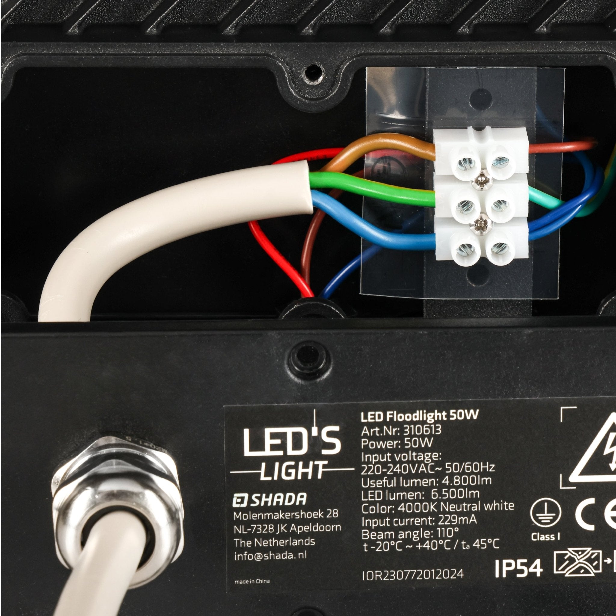 LED's Light Schijnwerper met Bewegingssensor 6000 - Waterdicht & Kantelbaar - 50W Schijnwerpers LED.nl