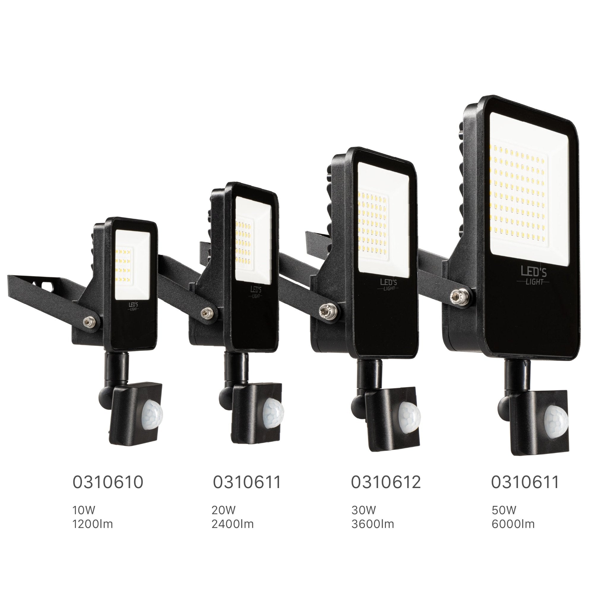LED's Light Schijnwerper met Bewegingssensor 6000 - Waterdicht & Kantelbaar - 50W Schijnwerpers LED.nl