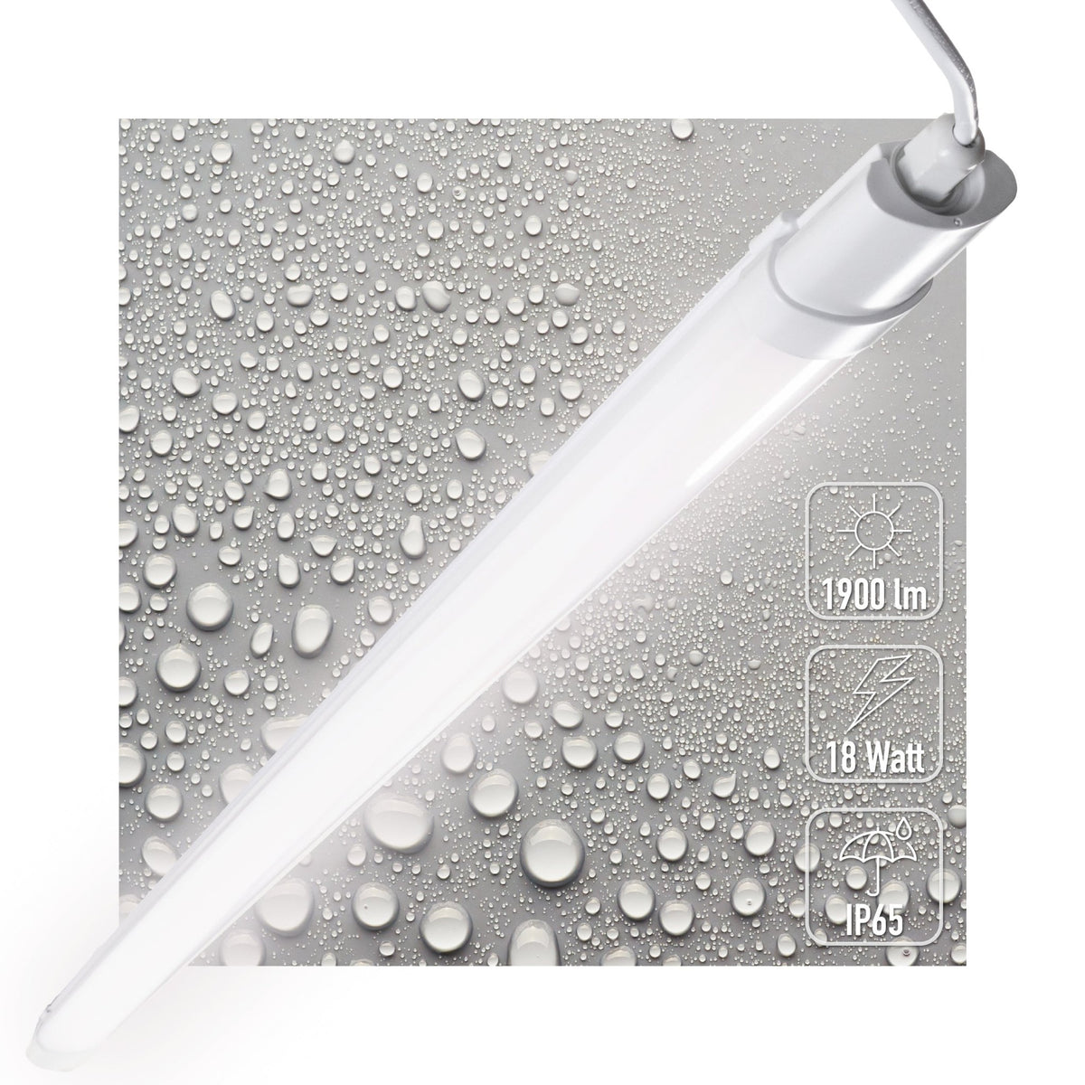 LED-Lichtleiste TL, 120 cm – Geeignet für alle Innenräume und Feuchträume – 18 W – IP65 – IK08 – 1900 lm - lidstore.shop