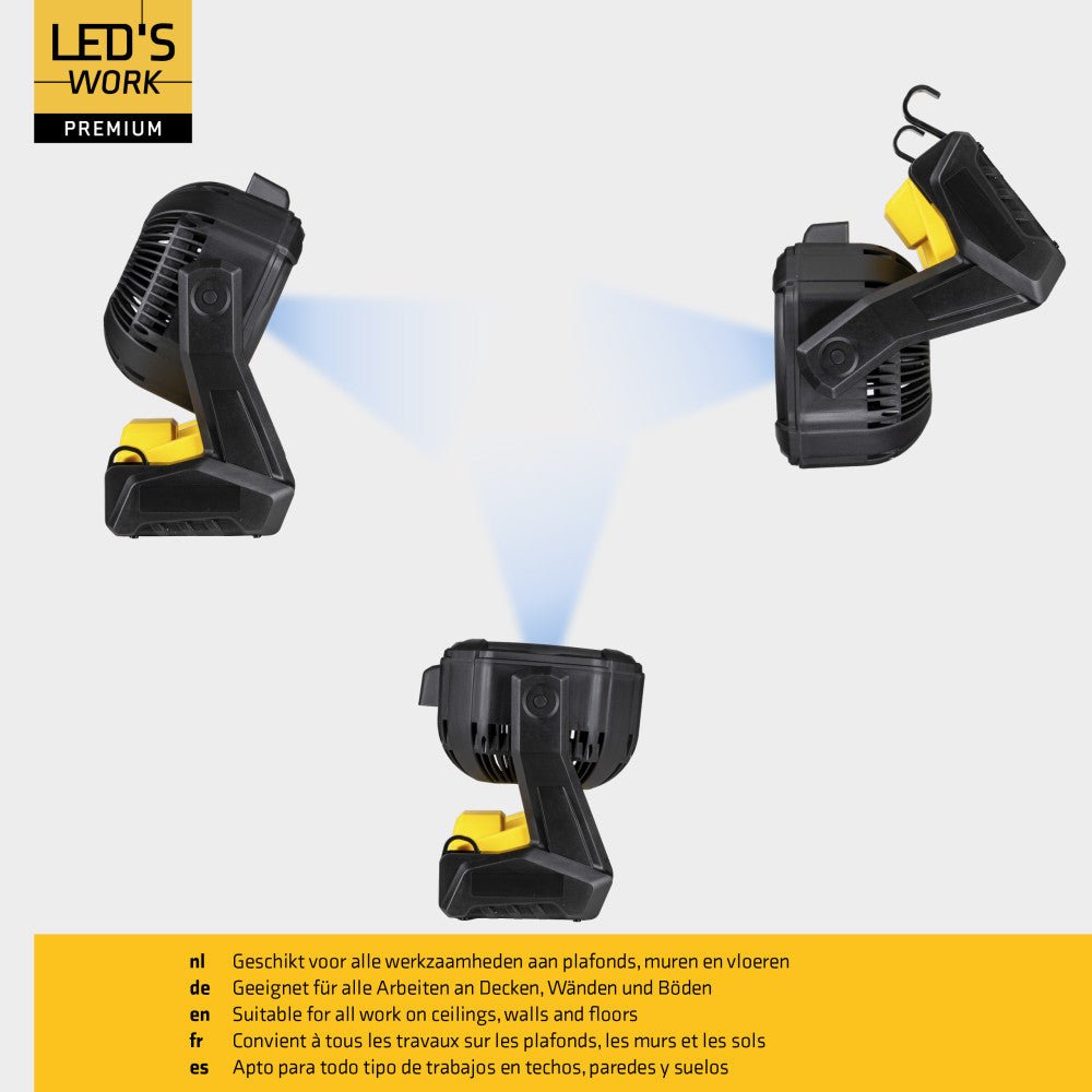 LED's Work 18V werklamp met ventilator - 48W 3000lm 5000K - IP20 Werklampen LED.nl
