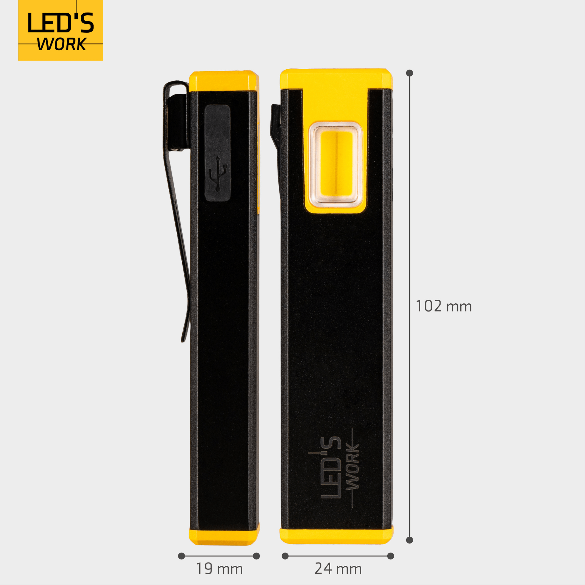 LED's Work Compacte LED Mini Zaklamp - Oplaadbaar - 3 verschillende lichtmodi en zoomfunctie Zaklampen LED.nl