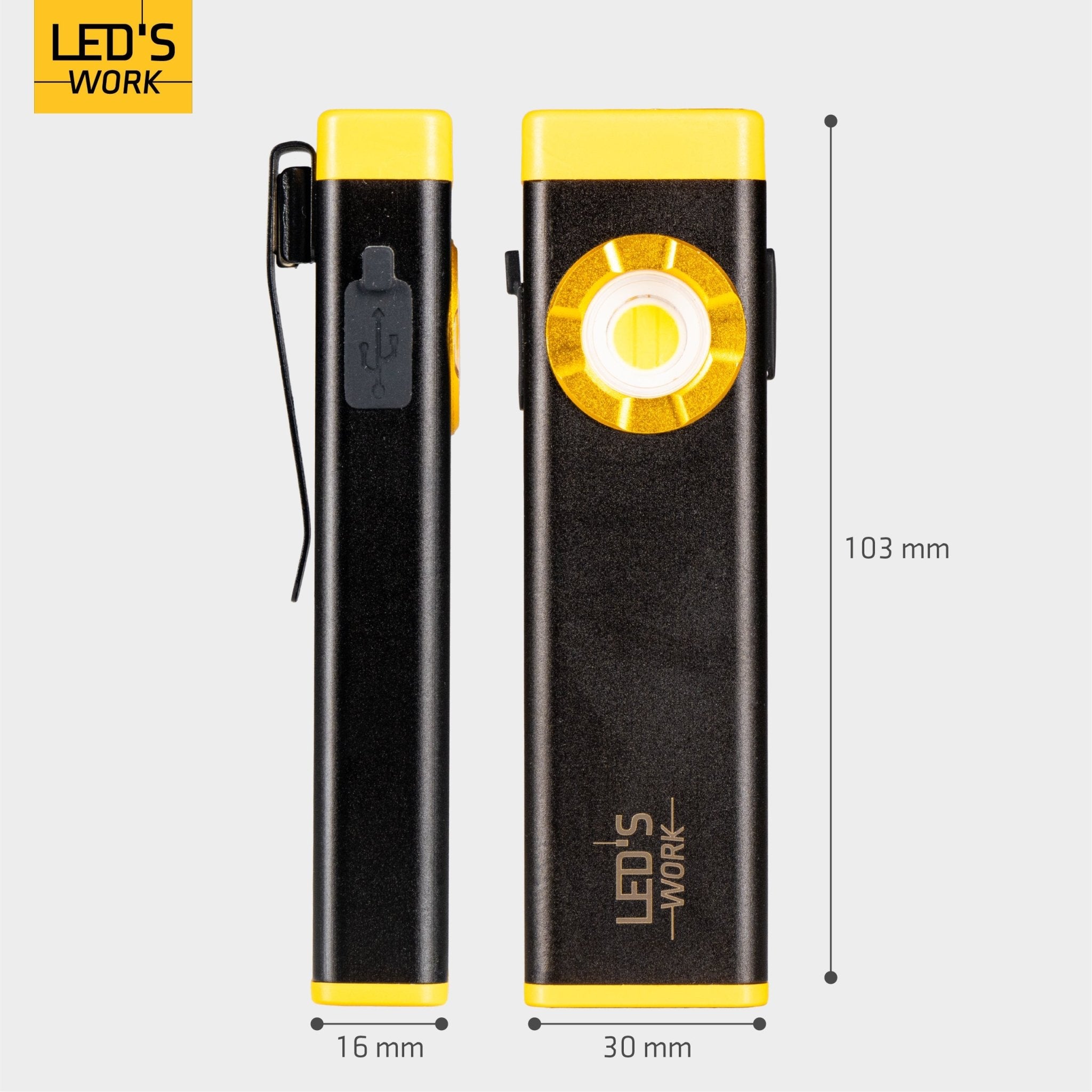 LED's Work Oplaadbare LED Mini Zaklamp met 3 lichtstanden (100, 500 en 700 Lumen) Zaklampen LED.nl