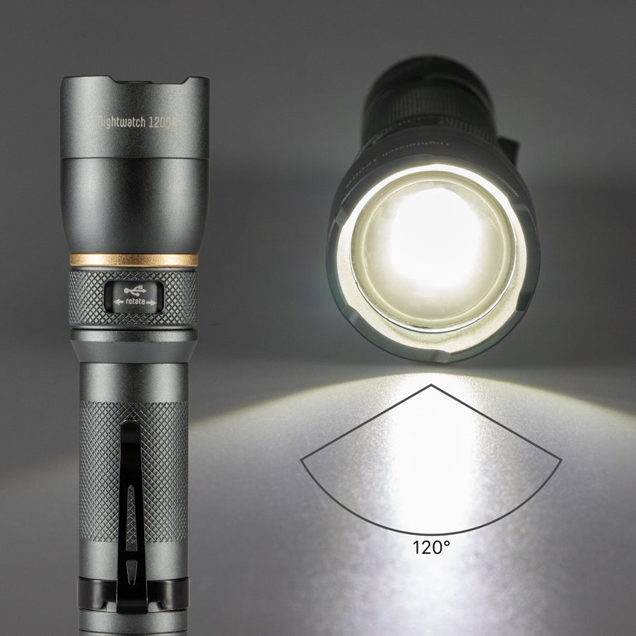 LED's Work Rechargeable LED Flashlight - 1200 Lumen - IPX7 Waterproof - With 3 Light Modes - LED.nl