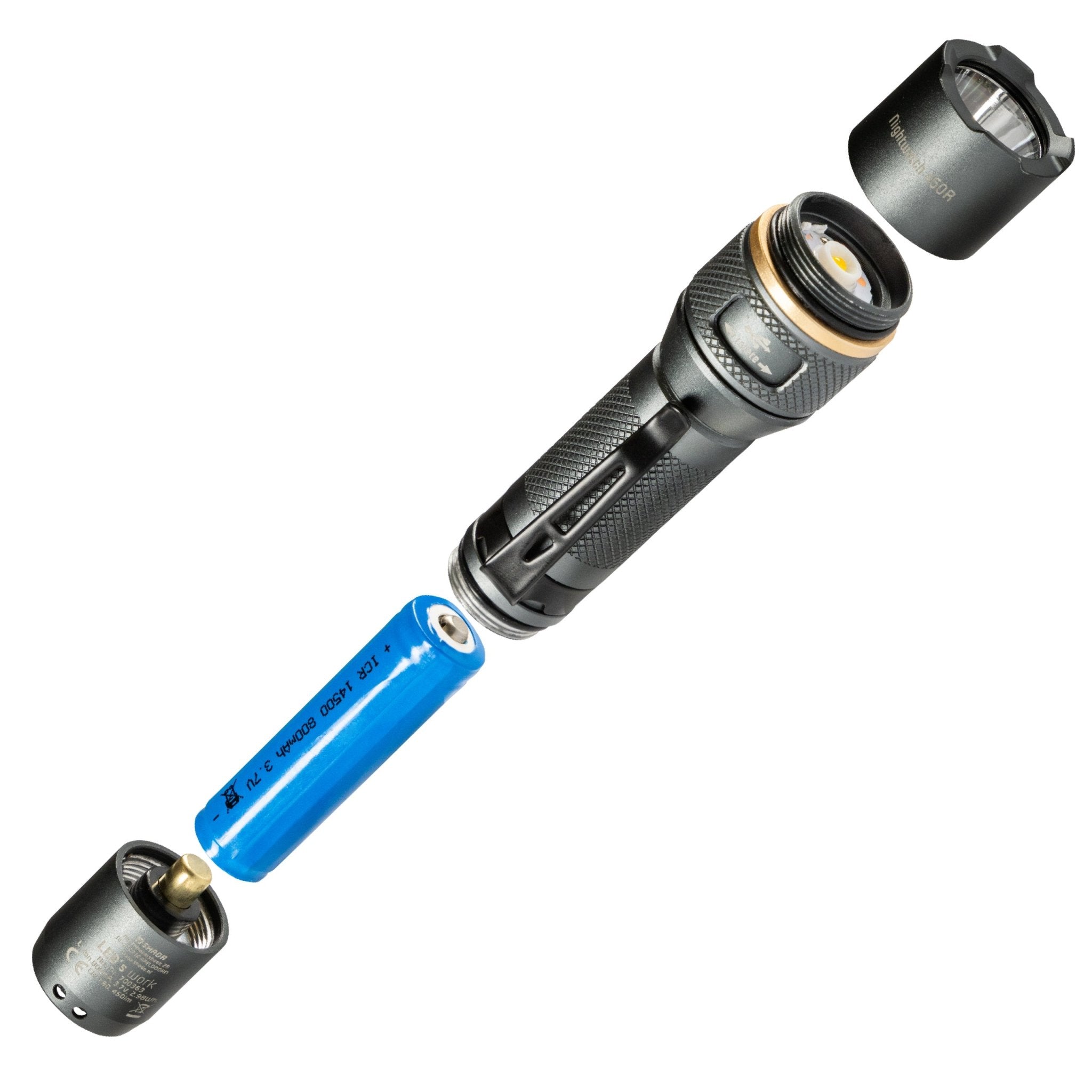 LED's Work Oplaadbare LED Zaklamp - 450 Lumen - IPX7 Waterdicht - Met 3 lichtstanden LED.nl