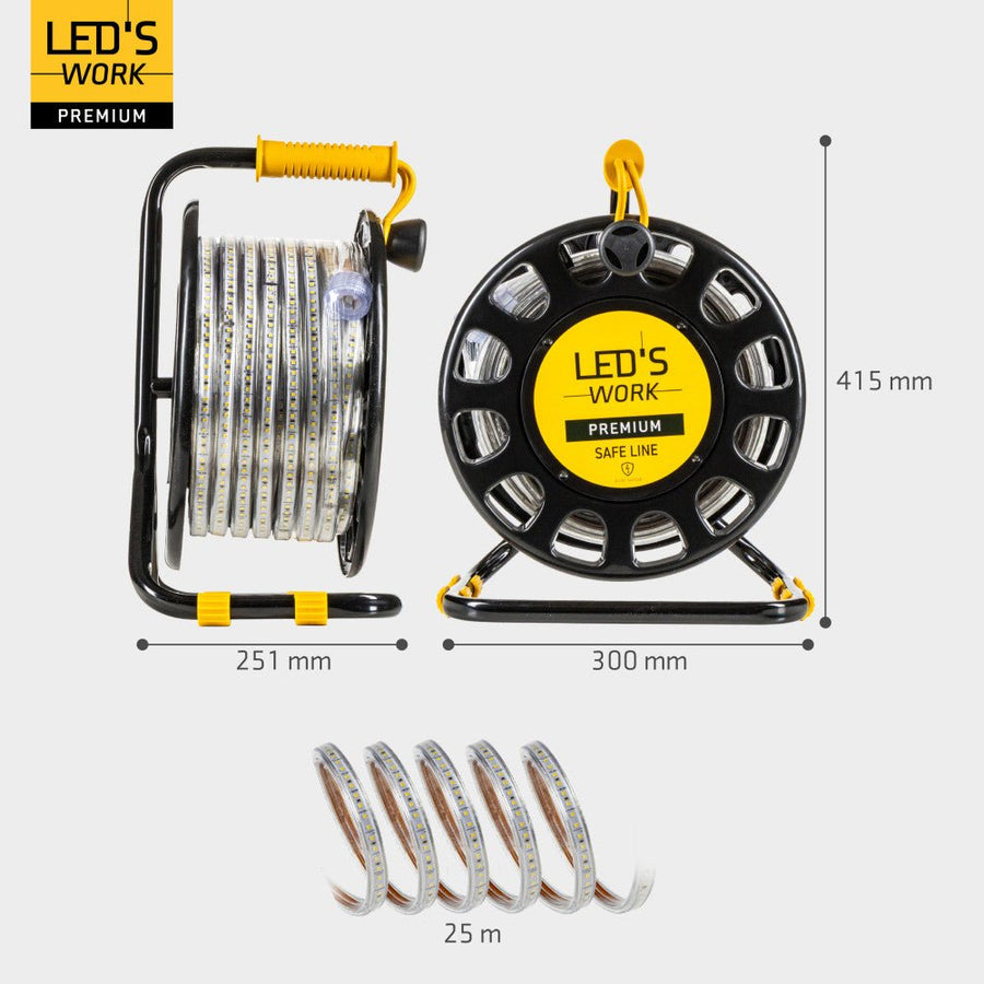 LED's Work Premium Safeline LED-Lichtröhre 25 m 200 W 48 V 20.000 lm 5000 K auf Rolle - lidstore.shop