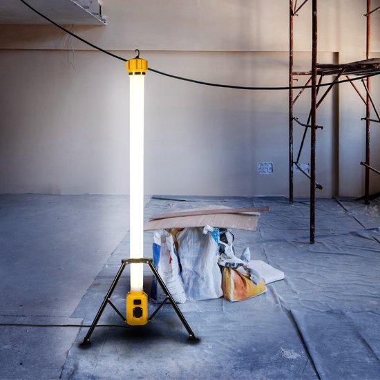 LED's Work Toren bouwlamp met extra stopcontact - Staaf werklamp - 100W - 12000 lm Bouwlampen LED.nl