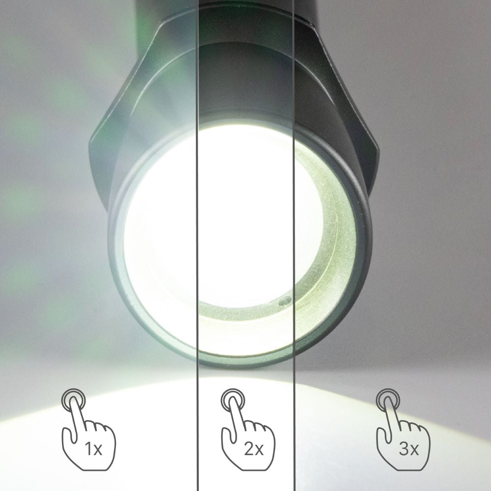 LED's Work Zaklamp op Batterijen (6x AAA) - 900 lumen - IPX4 Spatwaterdicht - Dimbaar in 3 standen LED.nl