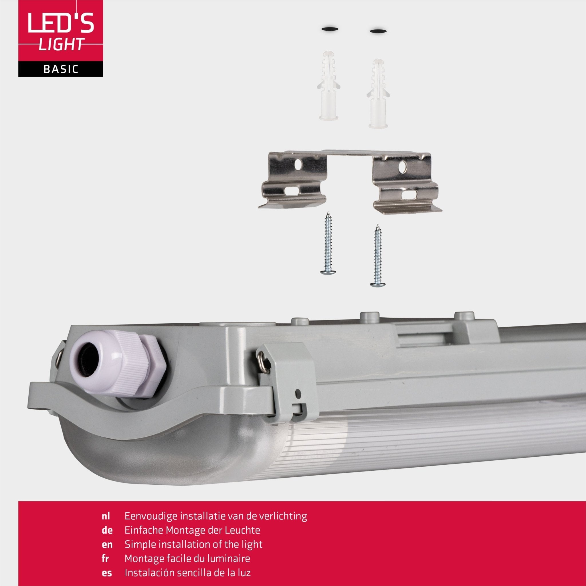 Proventa LED TL dubbel 8 armaturen met 16 buizen 150 cm - Koud wit licht 6500 K - Voordeelverapkking - 8 stuks TL verlichting LED.nl