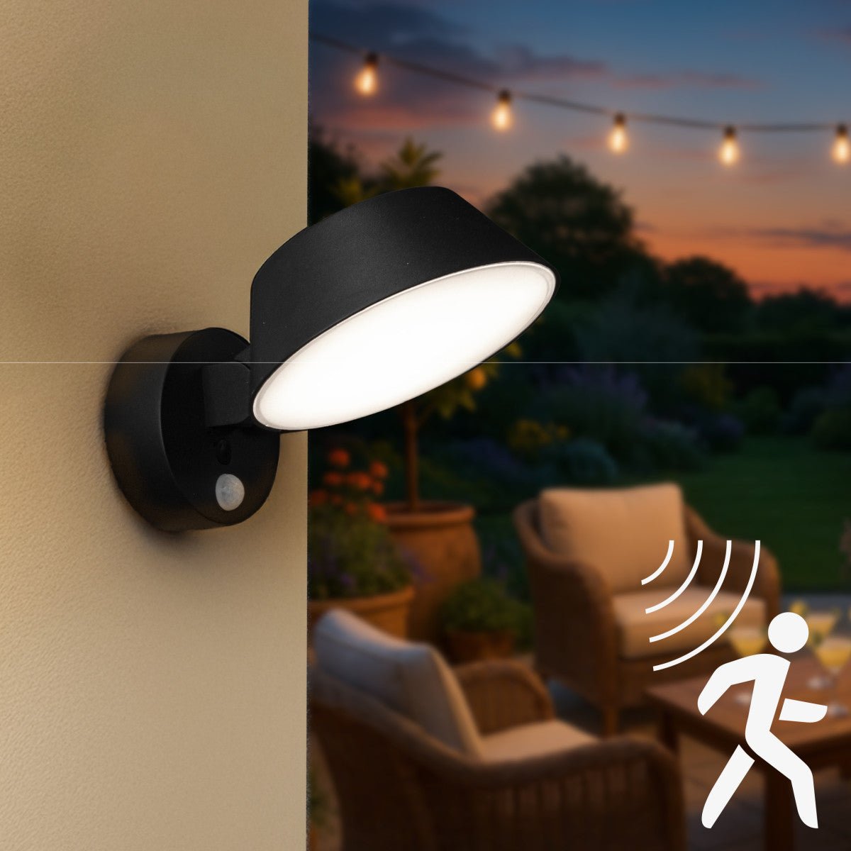 Solar Wandlamp Buitenlamp met Bewegingssensor - 350lm - 4000K - Zwart - IP54 - Sensor LED.nl